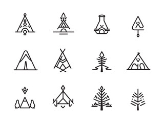 Camp Spade Ultra Minimalist 2D Line Art