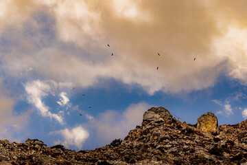 sunset over the mountains, Nepal 