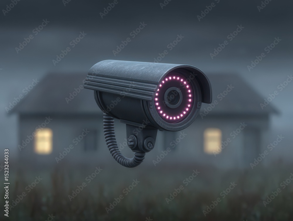 Poster surveillance camera capturing secure environment with advanced monitoring technology offering peace 