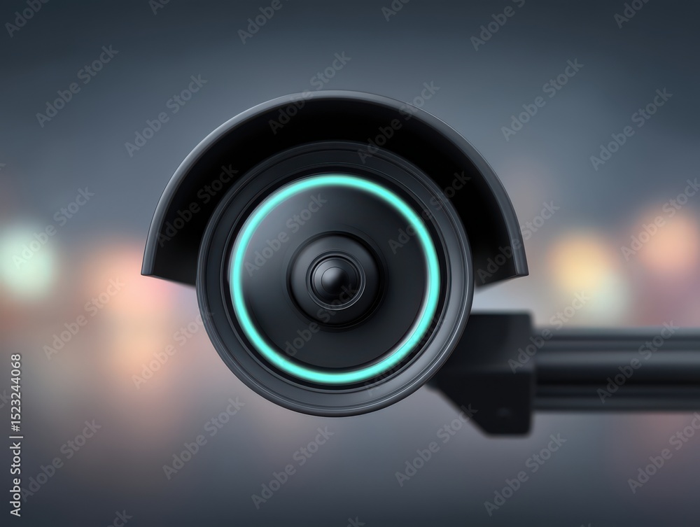Poster advanced surveillance camera technology featuring sleek design and smart functionality showcasing se