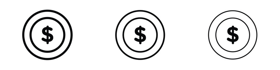 Coin icon editable. Design template vector