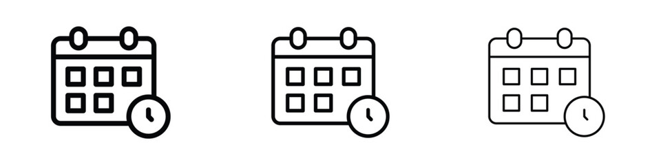 Calendar clock icon editable. Design template vector