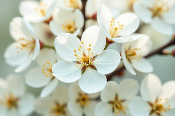 Fototapeta premium A high-angle shot of a bouquet of pure white flowers, great for use in still life compositions or as a decorative element