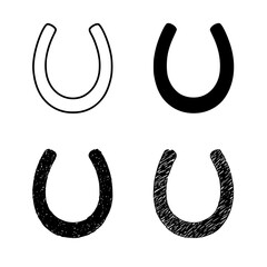 selection of horse foot prints, hoof, pony, print, animal, luck, symbol, outline, filled, sketch, ink, scribble, crayon 