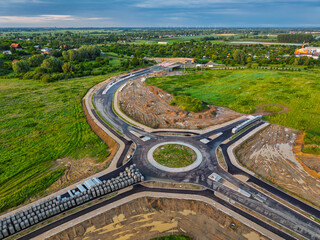 Construction of the new road in Pruszcz Gdanski. Poland