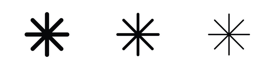 Asterisk icon editable. Design template vector