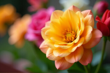 Fototapeta premium A close-up photo of a flower in a decorative vase, suitable for use in editorial and commercial contexts