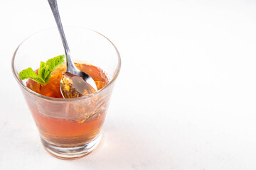 Black tea trendy asian jelly dessert