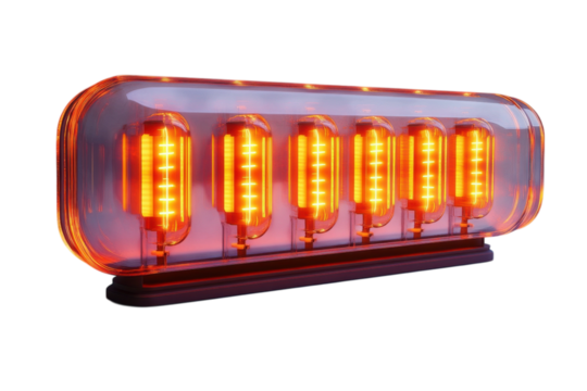 Evoking Retro Futuristic Vibes with a Glowing Nixie Tube Display a Warm Radiance that Combines on transparent background