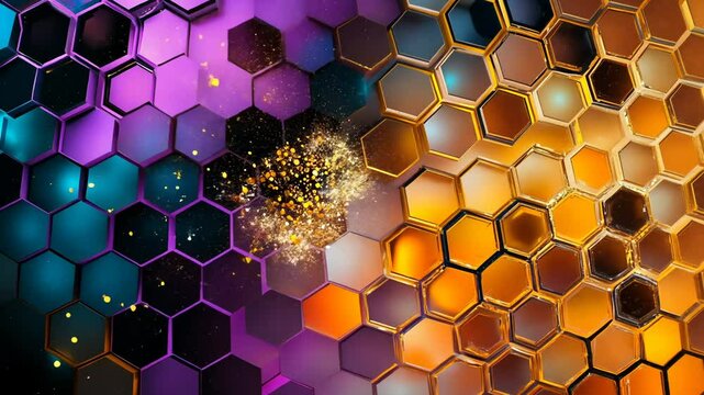 Seamless Honeycomb Pattern Vector Illustration in Yellow and Gold for Food Backgrounds