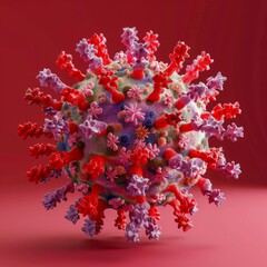Fototapeta premium Virus particle cluster abstract nonCOVID D render
