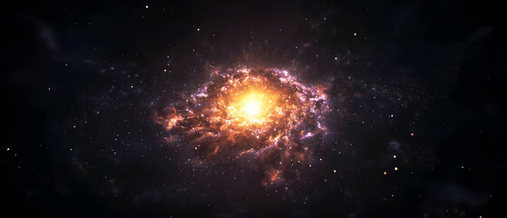 Fototapeta premium Stunning Colorful Glowing Galaxy In Outer Space