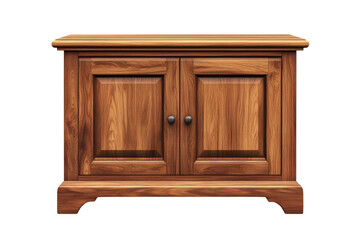 A timeless wooden cabinet crafted with love for generations of family memories bathed in a on transparent background
