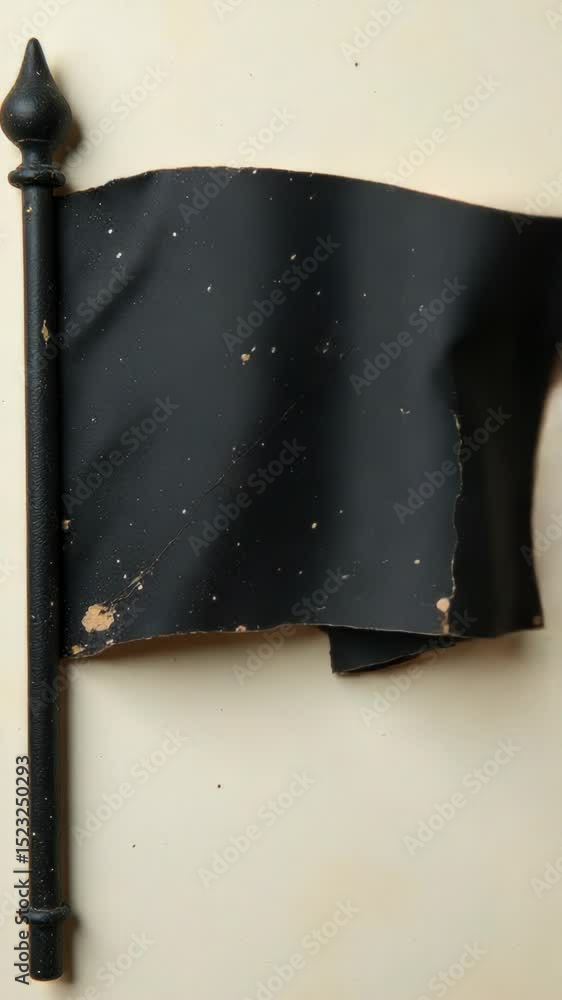 Aufkleber a simple image of black paper with a black pole stuck into it