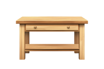 An inviting handcrafted wooden end table evokes memories of rustic charm perfect for any room on transparent background