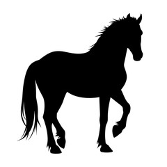Obraz premium A majestic silhouette of a powerful horse, a symbol of strength and grace, stands elegantly. Its dark form stands out.