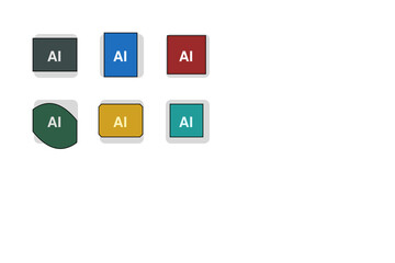 Fototapeta premium Illustrator Icon Array: A vibrant collection of Illustrator icons, each representing a different creative tool, arranged in a visually appealing grid.