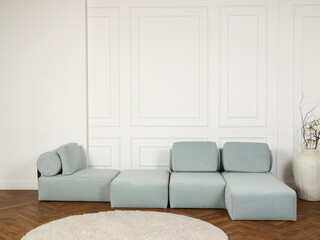 Discover the Modern Modular Sofa in a Beautiful Light Blue Color, Perfect for Stylish Interiors