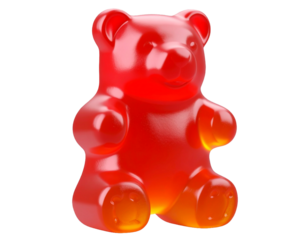 Osito de gomita de dulce colorido sin fondo en png