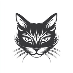 Monochrome cat head graphic