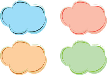 pastel colorful abstract art outline text box shapes clouds