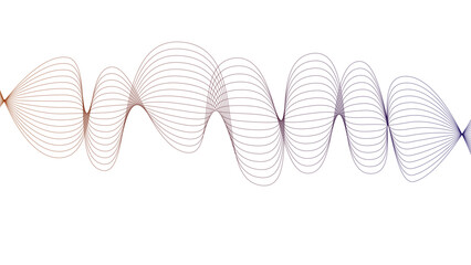 Vector curvy abstract line art wavy flowing dynamic green pink purple yellow black in concept music or sound, wave, wind, information flow	