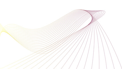 Vector curvy abstract line art wavy flowing dynamic green pink purple yellow black in concept music or sound, wave, wind, information flow	