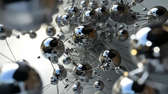 Molecular Network Illustration in Blue Vector Design for Technology and Science Concepts