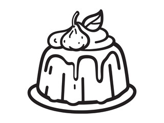 Cassata Cake Minimalist Outline Design