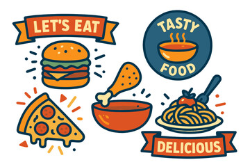 Traditional cuisine is a set of classic food items, and now it's time to enjoy some delectable and tasty food, along with icons for logos and labels on menus