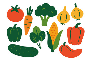 Isolated organic healthy food is represented by an arrangement of colorful fresh vegetables