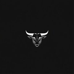 Fototapeta premium Simple, stylized bull's head graphic