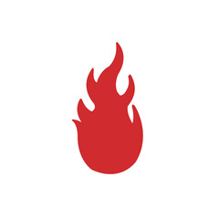 Stylized red flame graphic design element isolated on transparent background