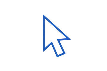 white arrow cursor icon with blue outline png file type