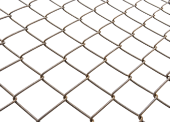 Chain link fence, isolated PNG transparent background