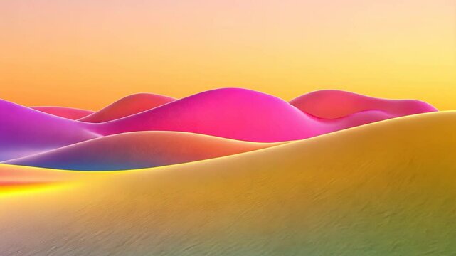Desert Landscape at Sunset with Dunes and Mountains in Vector Art Illustration