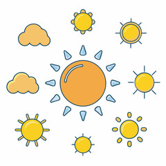 Cute Sunny and Cloudy Icons Pack 