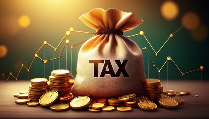 tax bag with coins represents financial responsibility and obligations