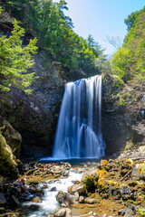 初夏の善五郎の滝　長野県松本市　Zengoro Falls in early summer. Nagano Pref, Matsumoto City.