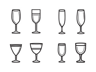 Champagne Glass Minimalist Line Drawing