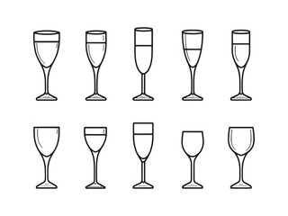 Champagne Glass Tower Clean Minimalist Design