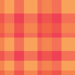 Vibrant coral and peach plaid pattern.  Perfect for textile designs, website backgrounds, or seasonal branding.  This cheerful, geometric design evokes warmth and energy.