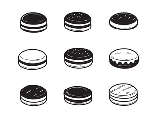 Choco Pie Minimalist Line Art Illustration