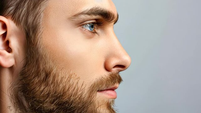 Groomed Gaze: A striking portrait, with a refined gentleman sporting a carefully cultivated beard, epitomizing modern elegance. Captivating gaze hints at a story untold.