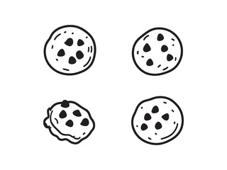 Minimalist Chocolate Chip Cookie Illustration