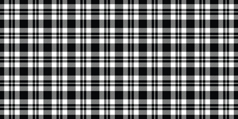 Elegant monochrome plaid pattern, perfect for textile design, website backgrounds, or fashion projects.