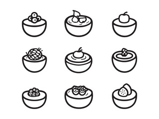 Chocolate Pudding Minimalist Line Art
