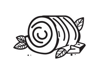 Chocolate Roll Cake Simple Vector