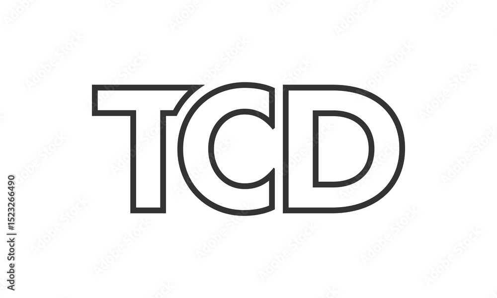 Fototapete tcd logo design template with strong and modern bold text. initial based vector logotype featuring s
