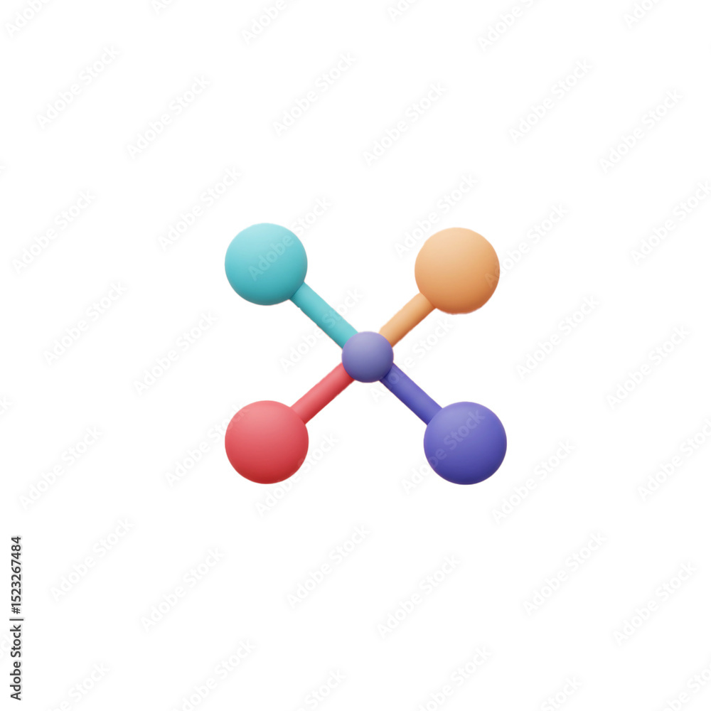 Poster abstract 3d render of connected spheres: a visual representation of networking and ideas